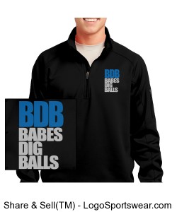 BABES DIG BALLS -- 1/4 ZIP SWEATER -- BLACK Design Zoom
